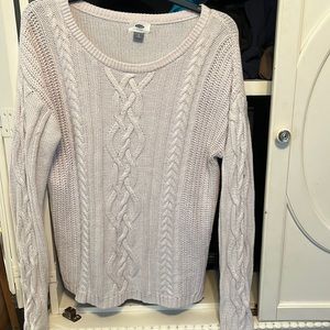 old navy white sweater size large